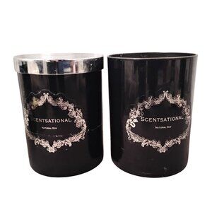 Scentsational Natural Soy Black Glass Candle Duo Winterberry & Pumpkin Spice 4"